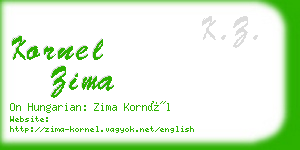 kornel zima business card